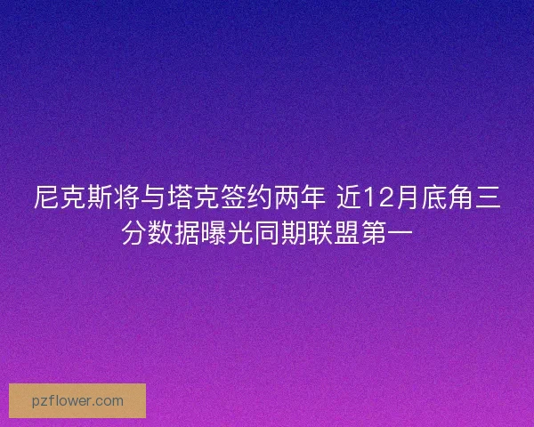 尼克斯将与塔克签约两年 近12月底角三分数据曝光同期联盟第一